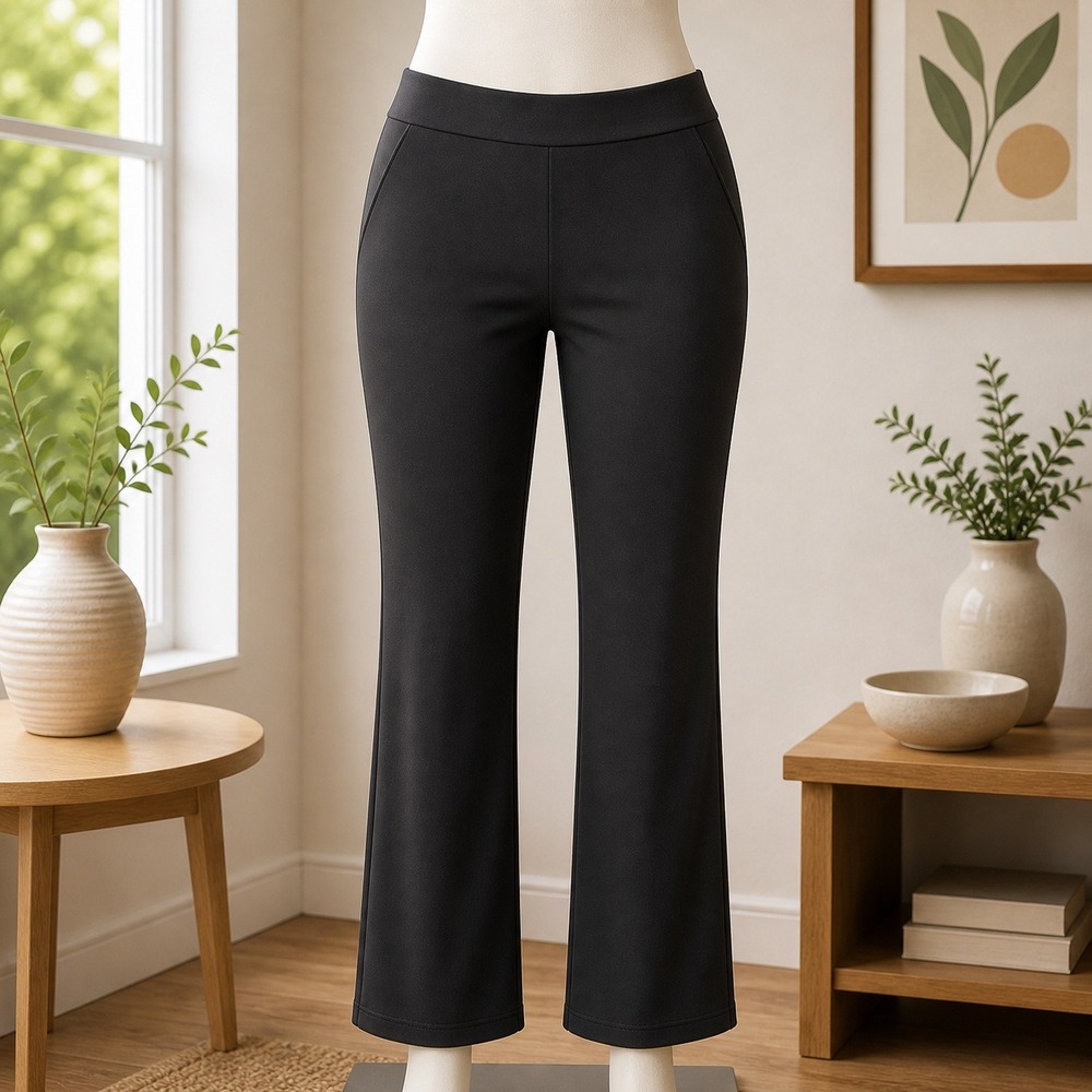 Weekend Susan Graver Black‎ Pull On Straight Leg Pants Womens LP Petite XL P